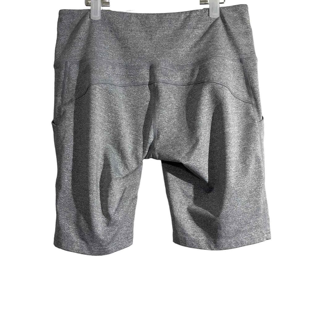 Firm Abs High Waisted Gray Power Gym‎ Shorts Double Side Pockets Women's Size XL - Picture 5 of 7